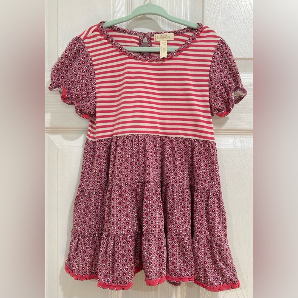 Matilda Jane Red and Pink Striped Casual Dress